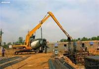 提供常熟350长臂挖掘机出租臂长18-23米清淤挖深
