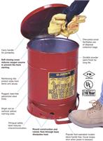 供应获FM认证的美国进口油渍废弃物防火垃圾桶10/37.9加仑/升