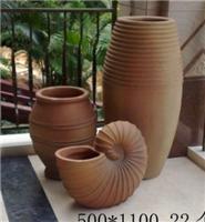 组合砂岩陶罐，人造砂岩陶罐，园林景观陶罐