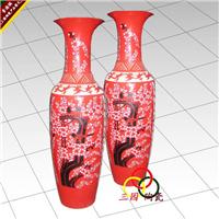 供应中国红福字花鸟大花瓶