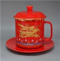 供应景德镇陶瓷茶杯 中国红瓷茶杯 青花瓷茶杯 骨瓷茶杯