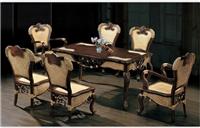 上海藤实木家具厂价直销时尚家用餐桌餐椅组合9026
