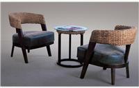 上海藤实木家具厂价直销现代简约阳台桌椅三件套8004