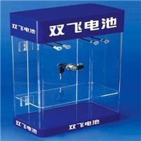 供应贵州贵阳亚克力**玻璃电池展示柜架,亚克力电子产品展示架订做 生产厂家