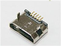 生产销售micro USB 5P母座 DIP5.7 有柱焊脚加长针