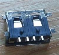 USB接口 AF短体10.0 E字胶芯四脚全贴片带固定柱平口