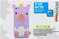 供应苹果立体3D皇冠猪 IPHONE5硅胶手机套 手机壳 保护套