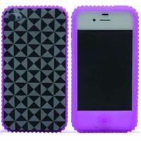 深圳厂家iphone4/4S硅胶保护套双色精雕苹果4代/4S手机外壳