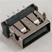 USB短体 A/F90度前圆脚针SMT贴板 黑胶壳耐温电池板常用