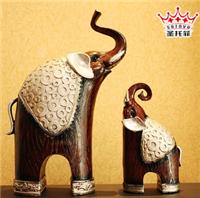 ** 泰国仿古母子象摆件树脂工艺 室内家居装饰品大象批发FZ956