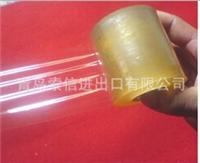 厂家批发分条不撕边 7公分PVC缠绕膜 微绿色 塑料管芯