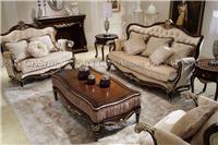 客厅别墅套房实木家具组合，欧式香槟金沙发