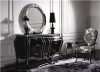 美式实木抽屉妆台，美式古典卧室板木家具，实木雕花妆台