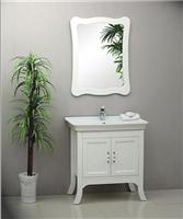古典白色实木浴室柜简约橡实木卫浴柜卫生间洗脸盆柜组合QS8211