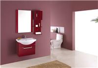 供应2014年红棕色墙挂式实木浴室柜Q5503