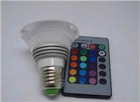 LED3W蘑菇灯RGB带远程遥控彩灯西餐厅灯光亮照明灯节能创意灯泡
