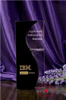 IBM公司年会水晶奖牌 高档黑水晶奖牌 较佳贡献水晶奖牌