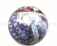 球形的圣诞礼品铁盒、圣诞图案的球形包装铁盒 型号：RD068068068