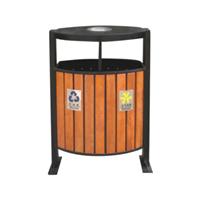 东莞酒店垃圾桶配送找广州P-B102钢木分类环保垃圾桶