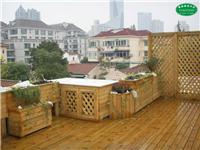 郑州青青屋顶绿化公司专业防腐木地板防腐木花箱设计施工