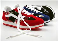 2015春季鞋子批发现货供应前系带式韩版N字母牛仔布鞋女式运动休闲气垫鞋