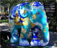 青岛玻璃钢彩绘大象雕塑，玻璃钢大象雕刻