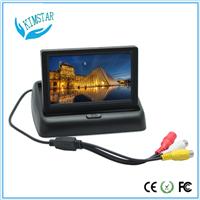 4.3 inch car monitor folding retractable automatic reversing reversing video HD wide voltage spot