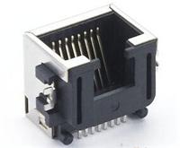RJ沉板5.5、8.6网络通讯插座RJ45网口 贴板SMT 黑胶/耐高温