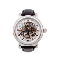男士不锈钢机械手表 男士商务手表 镂空机械表  稳达时钟表 
