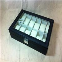多只装高档手表木盒 中纤板包黑色PU木盒 多位手表展示盒定做