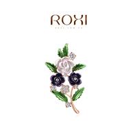 厂家直销ROXI玫瑰金紫色花朵胸针欧美流行饰品批发