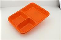 台州一次性三格塑料外卖便当打包盒，塑料PP加厚快餐盒，方形外卖送餐盒+纸质盒盖