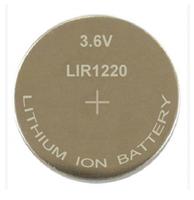 3.6V rechargeable coin cell battery LIR1220