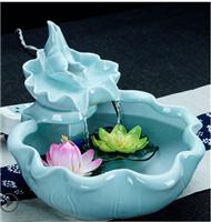 青花瓷陶瓷喷泉，景德镇陶瓷礼品喷泉
