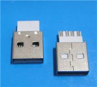 USB 公头短体焊线A公 2.0焊线12mm白胶，铁壳盐雾24H