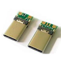 USB 3.1 C-2 TYPE-C带PCB板公头3.1转2.0焊线式带板插头