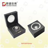 深圳厂家 直角木胚棕色皮革盒 高档手表盒 LOH-148