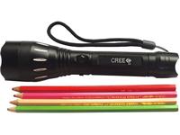 正品CREE LED充电式户外强光手电筒 深光杯LED远射手电筒