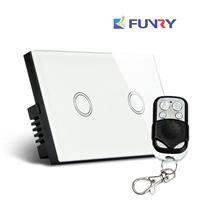 FUNRY-ST2高档智能开关触摸+遥控墙壁开关 手机控制美规120型二路
