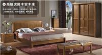 实木床 现代中式风格1.8米虎斑木双人床 实木家具工厂直销