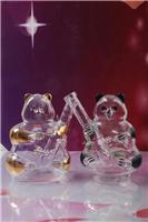 吹制熊猫动物酒瓶玻璃工艺酒瓶