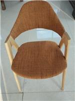 北欧实木人字椅休闲靠背椅泰国椅软包布艺餐椅创意简约美式椅子