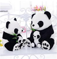 可爱母子熊猫公仔抱抱熊毛绒玩具
