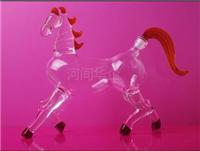 河北玻璃厂家出售生肖马瓶动物造型玻璃工艺酒瓶