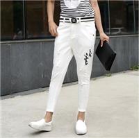 女装休闲牛仔裤夏季新装，韩版纯色，厂家直销！