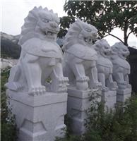 门口石材狮子雕塑 摆设石雕趴狮生产厂家