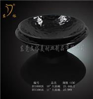 东裕美耐皿餐具 雕刻系列大面碗 密胺仿瓷餐具 美耐皿黑色碗