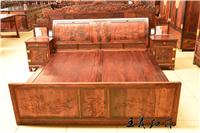 老挝酸枝，酸枝木材质的单人床，坚固耐用手工打磨抛光 
