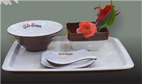 山西省MNT特色自助火锅密胺餐具创意磨砂仿瓷面碗ALun食堂快餐盘套装