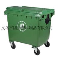 塑料垃圾桶 户外环卫垃圾车 街道分类垃圾桶 军绿色大型垃圾车